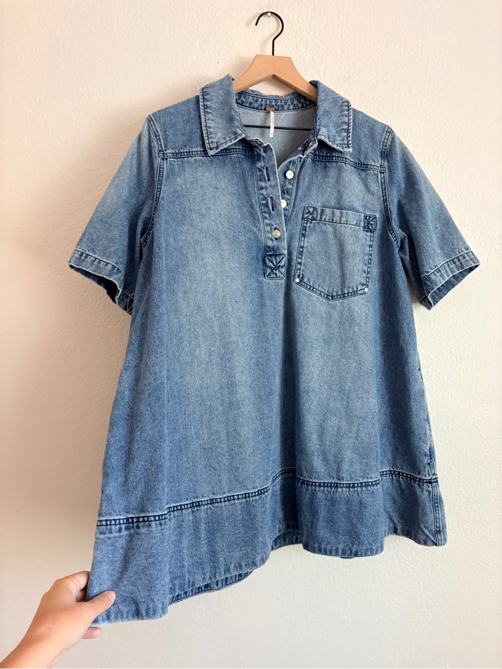 Free People Remino Denim Mini Dress - Picture 5 of 12